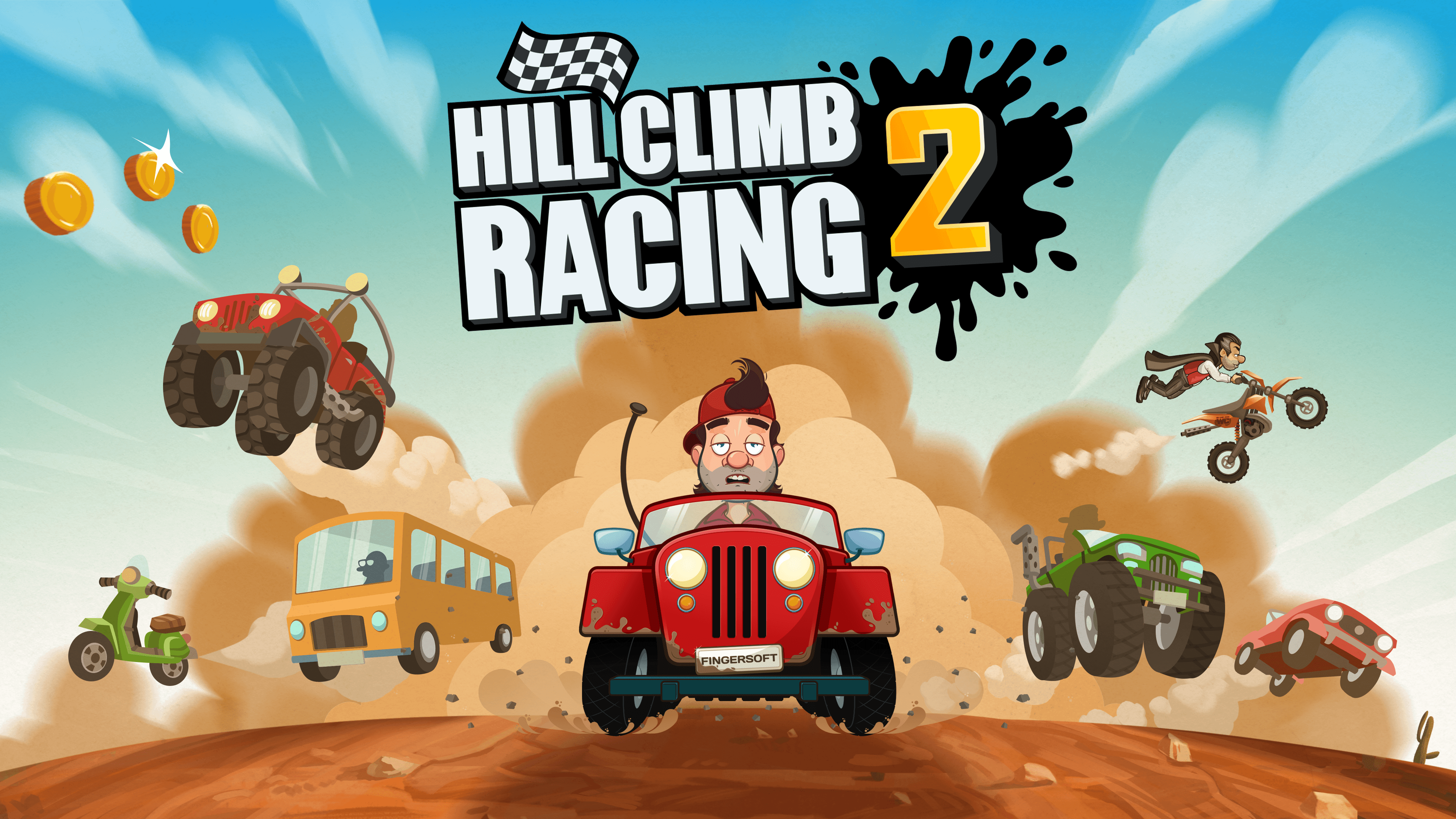 تصویر دانلود بازی رانندگی ۲ Hill Climb Racing – اندروید